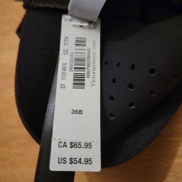 Victoria 's Secret Featherweight Max Sports Bra High Impact 36B Womens Black NWT - Picture 5 of 9